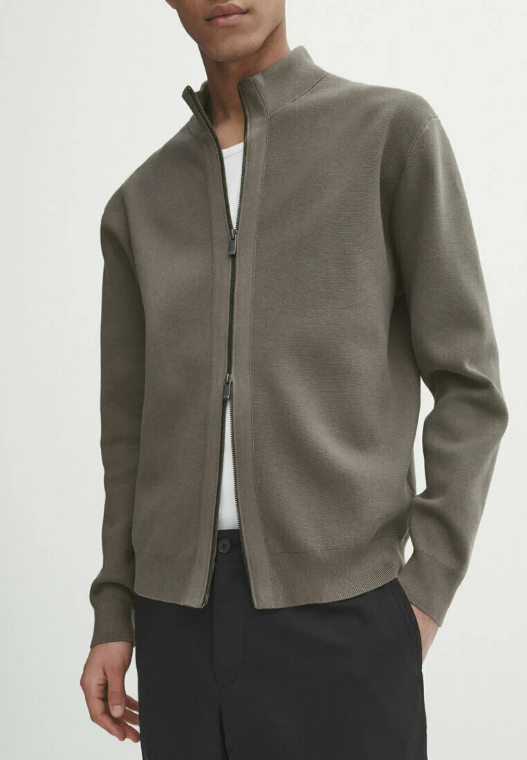 Massimo Dutti MILANO CON CUELLO ALTO Y CREMALLERA - Cárdigan