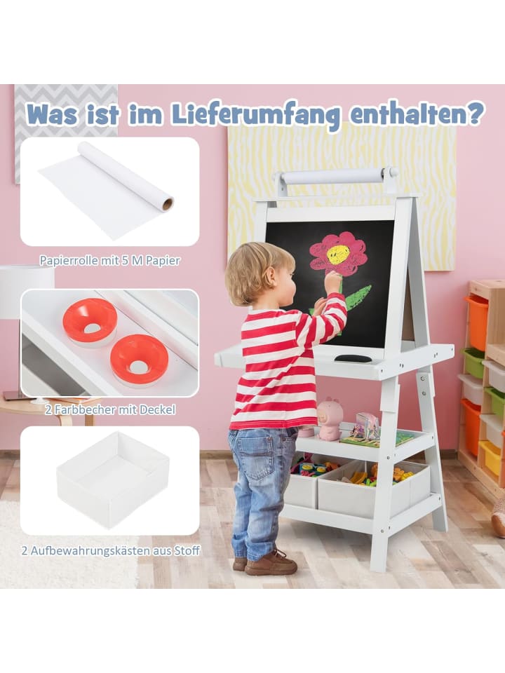 COSTWAY 3 in 1 Staffelei in Weiß günstig kaufen 50 x 60 cm