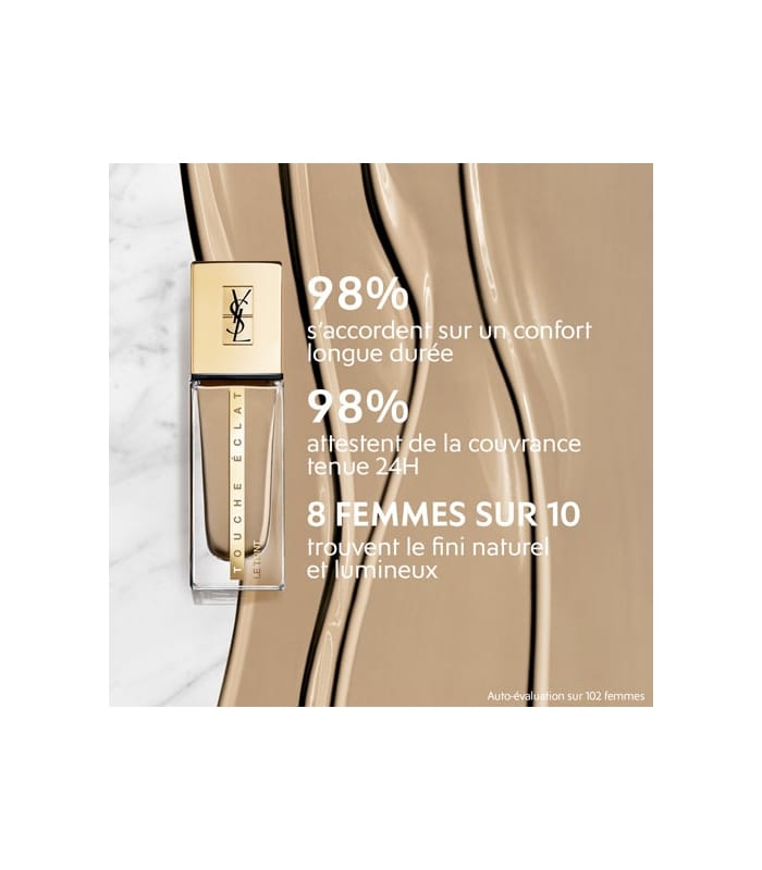 YVES SAINT LAURENT-TOUCHE ECLAT LE TEINT-Fond de teint hydratant & tenue 24H, naturel & lumineux