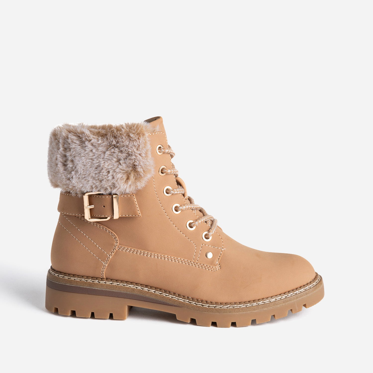 Bottine beige fourrée