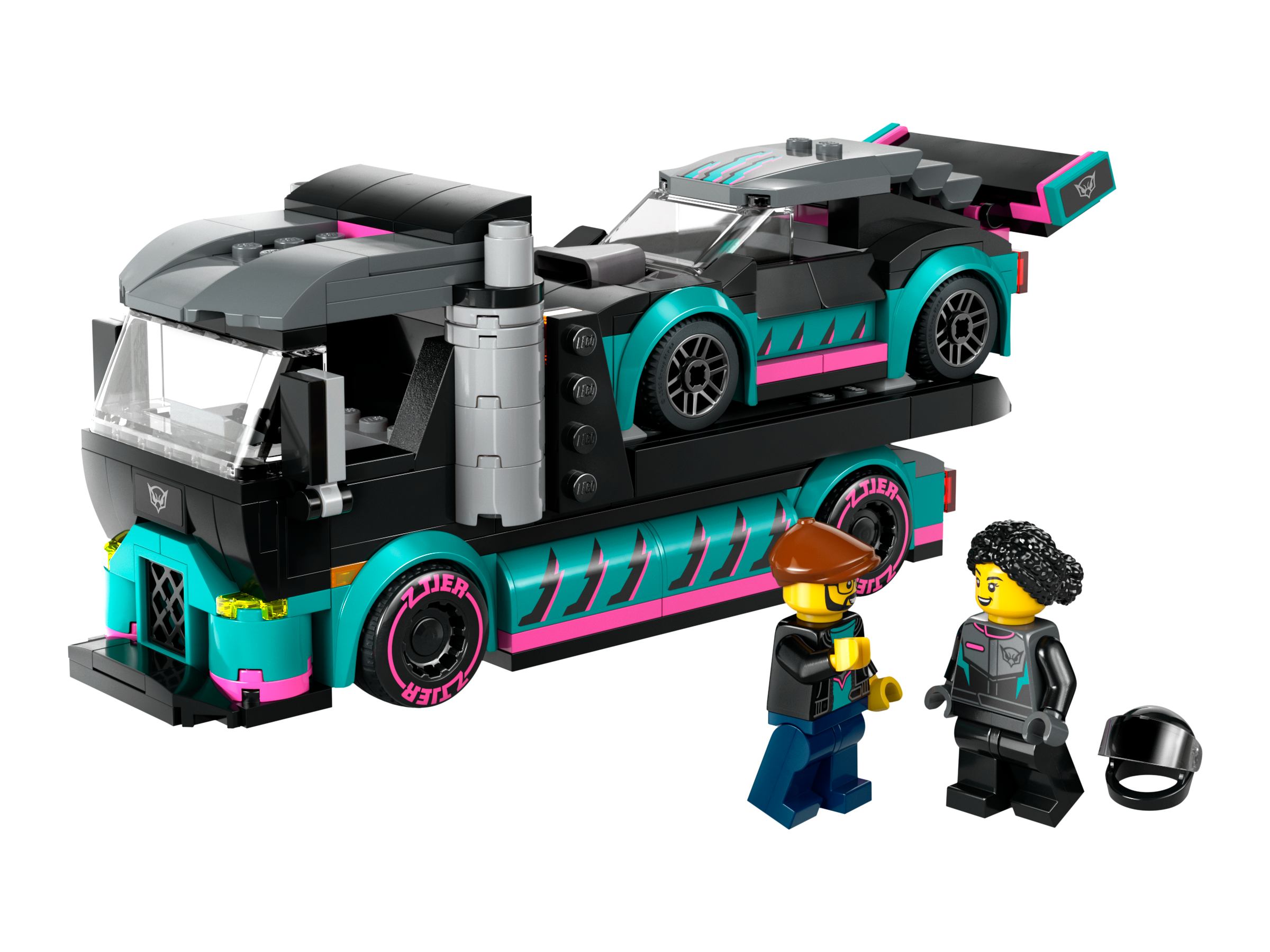 Autotransporter mit Rennwagen 60406
