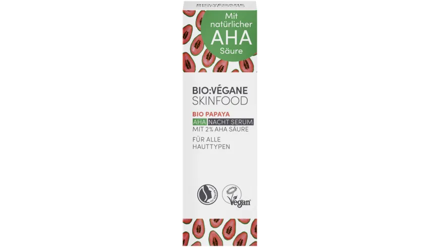 BIO:VÉGANE SKINFOOD Bio Papaya AHA Nacht Serum 30 ml