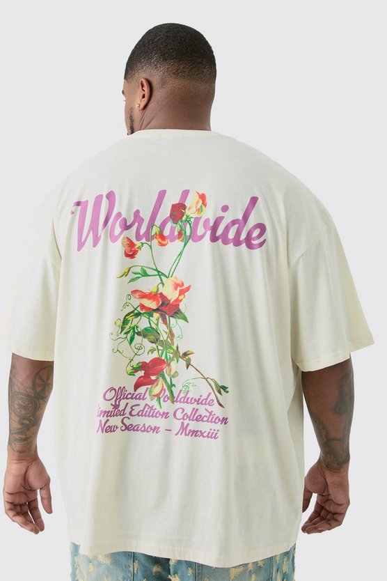 Plus T-Shirt mit Worldwide-Print