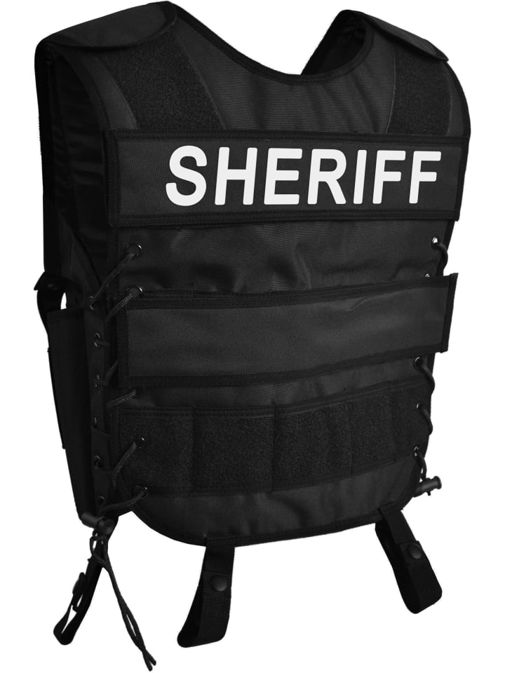 Normani Outdoor Sports Kostüm bestehend aus Weste, Patch und Cap in SHERIFF günstig kaufen