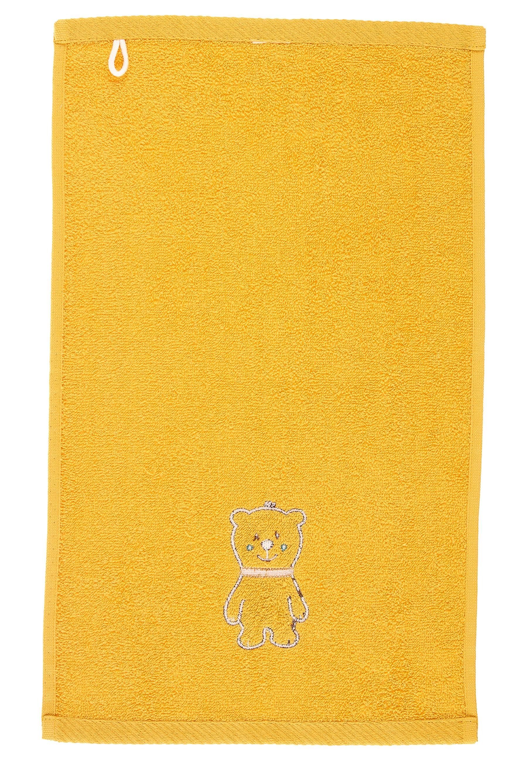 Kinderhandtuch Bär Ben in Gelb, 30x50cm