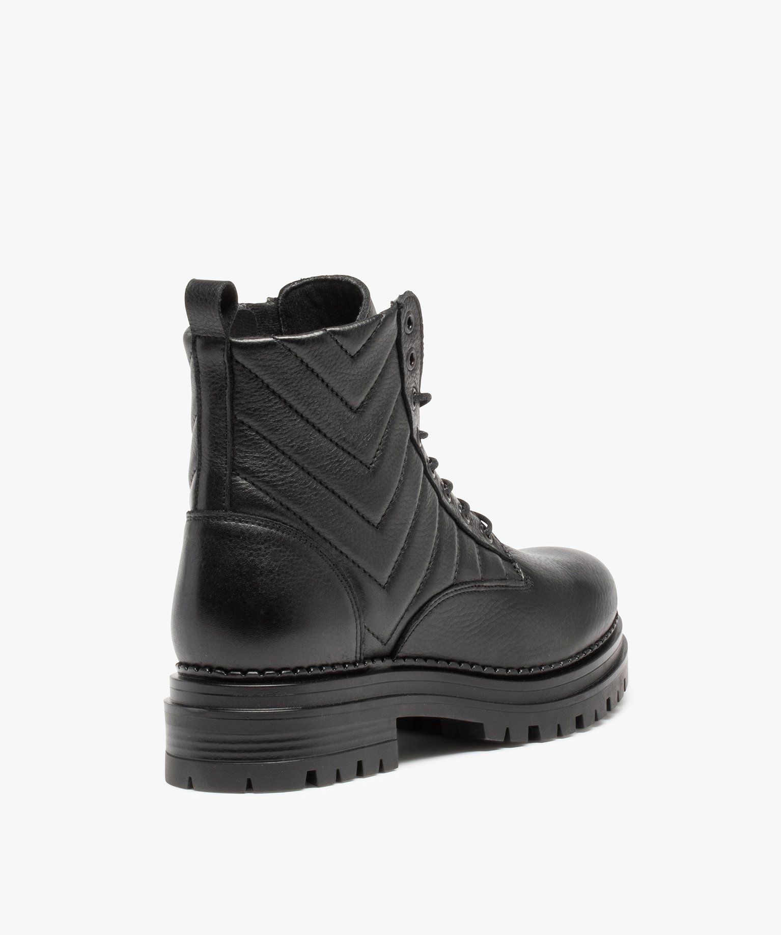 Bottines femme unies dessus cuir à semelle crantée - Tanéo noir | GEMO