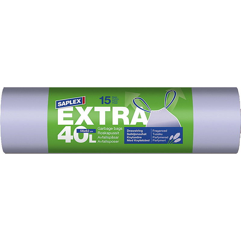 Saplex Avfallsekk 15-pk 56x62 cm knyt Saplex