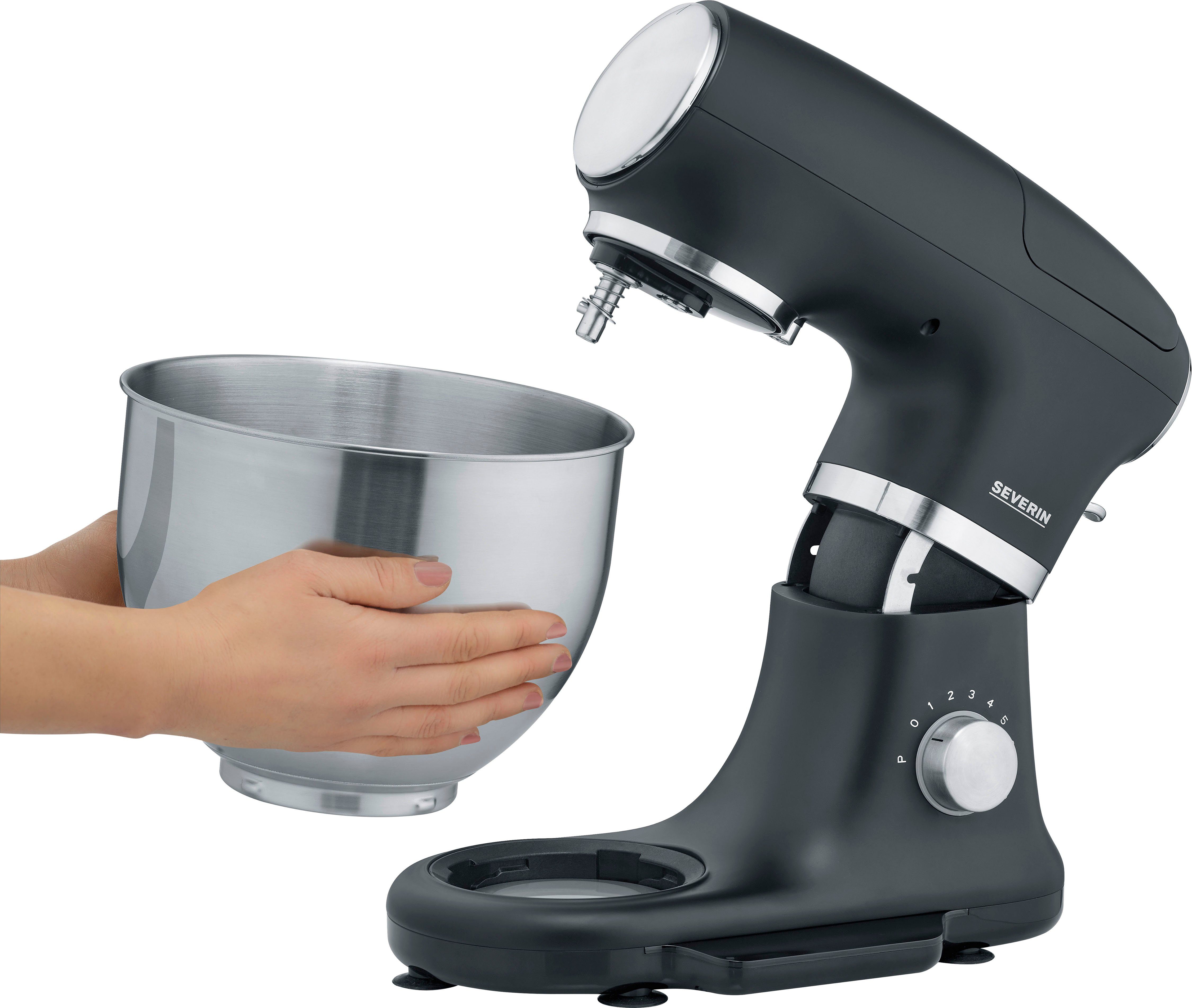 Severin Küchenmaschine KM 3898 mit integrierter Waage, 1000 W, 5,5 l Schüssel