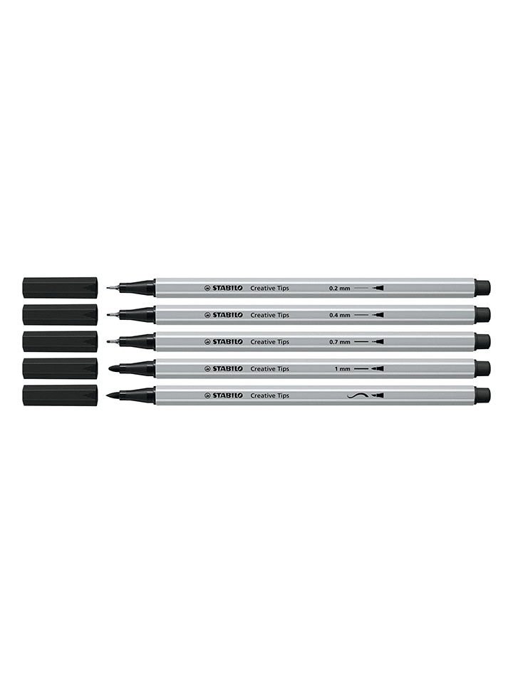 STABILO 10er-Set: Multi-Liner ''STABILO Creative Tips ARTY'' in Schwarz - 2 x 5 Stück günstig kaufen onesize