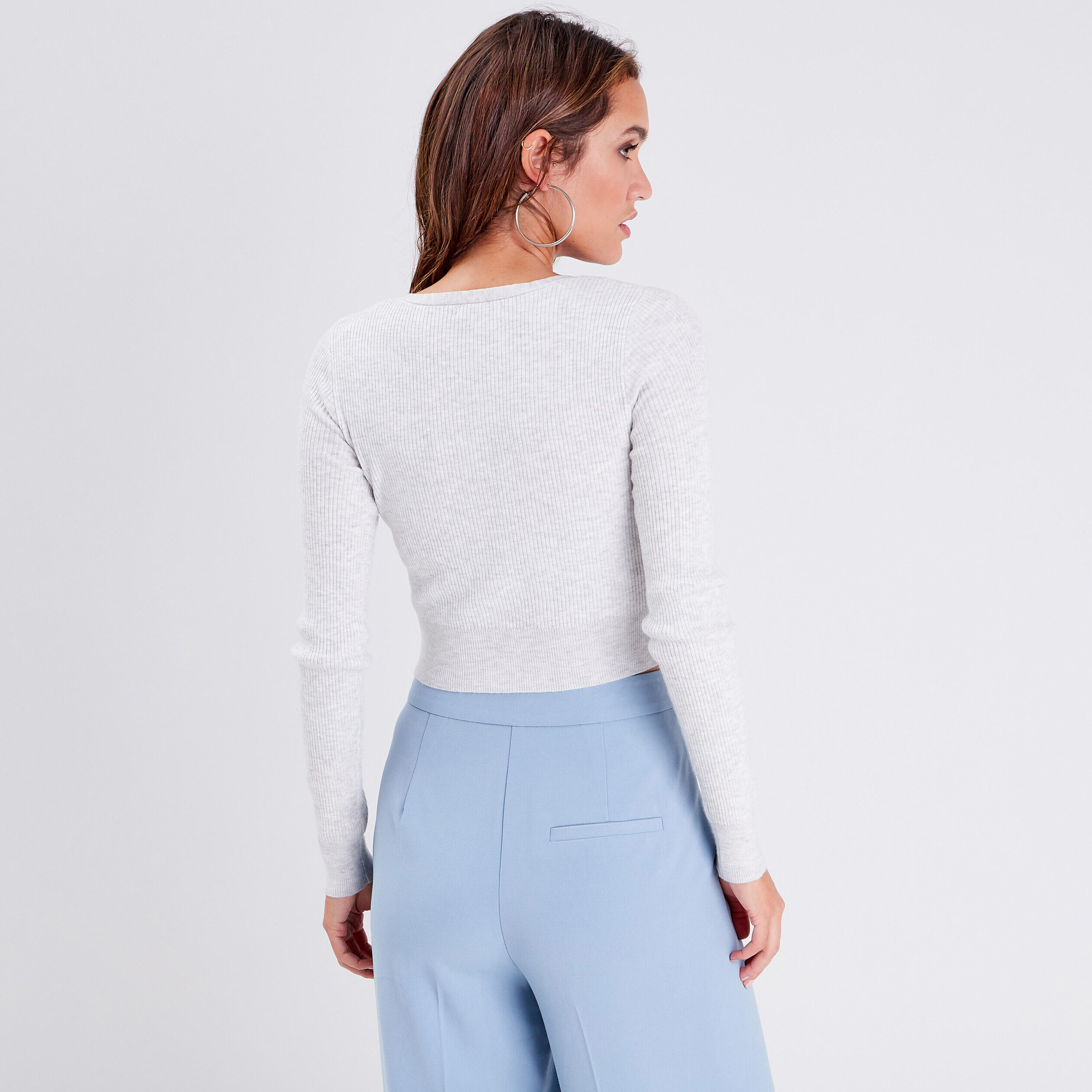Gilet court boutonné gris clair femme | Cache Cache