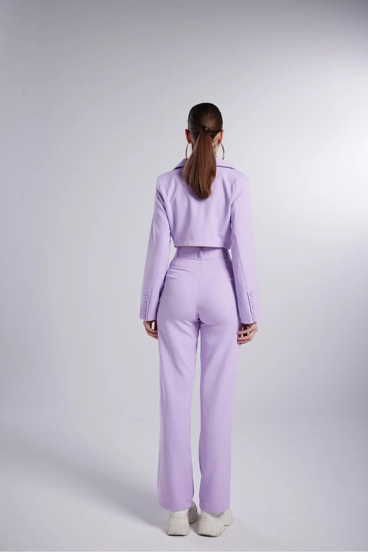HOLLY LOLLY  Panky-Hose aus Stoff mit hoher Taille und Knopfverschluss in Flieder