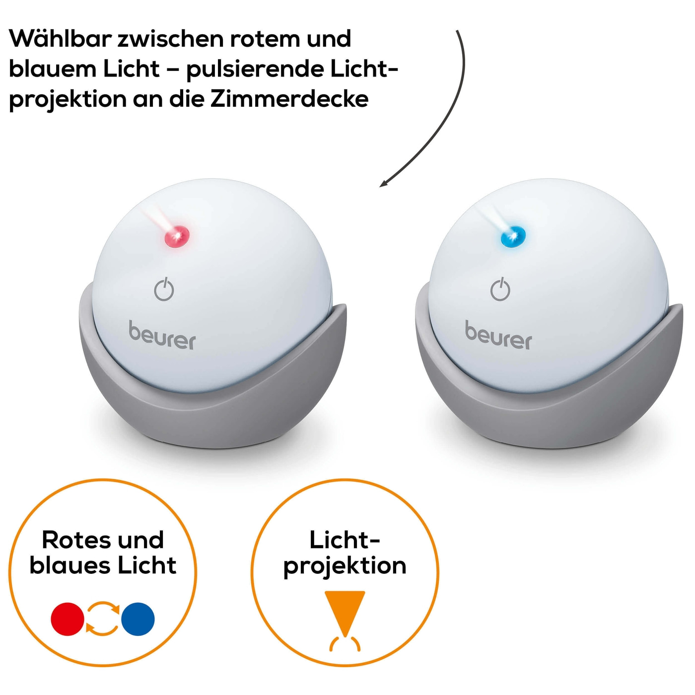 Beurer SL 10 DreamLight Einschlafhilfe mit Licht-Einschlafhilfe mit Atemtechnik & Lichtprojektion an die Zimmerdecke