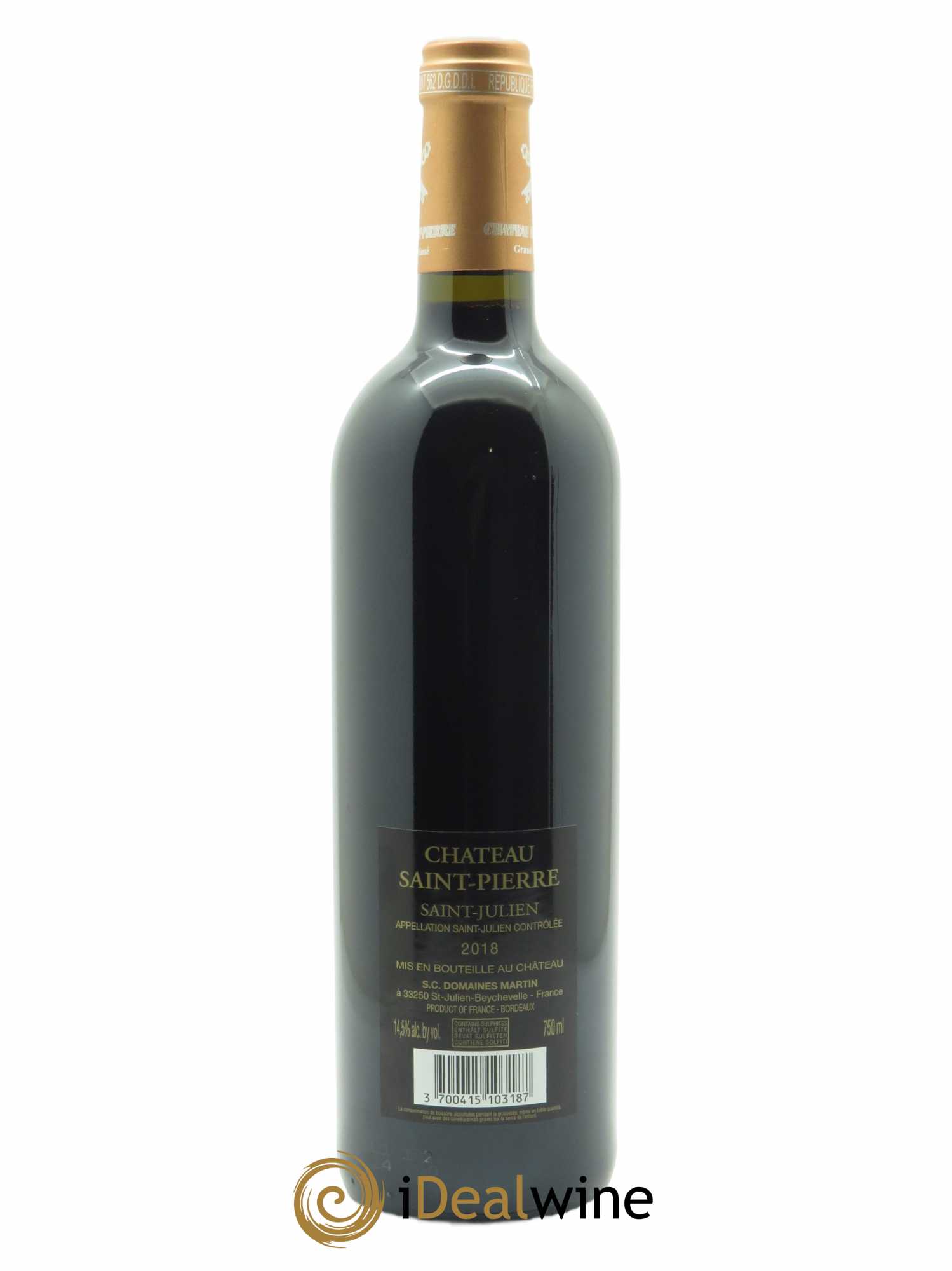Château Saint-Pierre 4ème Grand Cru Classé (CBO à partir de 6) 2018 - Lot de 1 Bouteille
