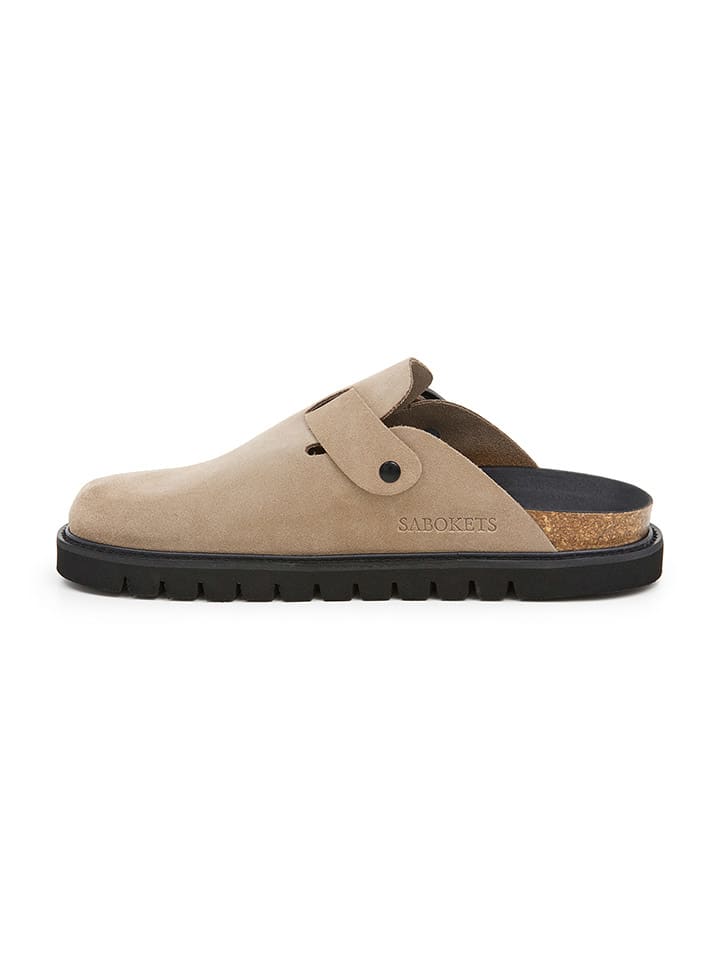 SABOKETS Leder-Clogs in Beige günstig kaufen