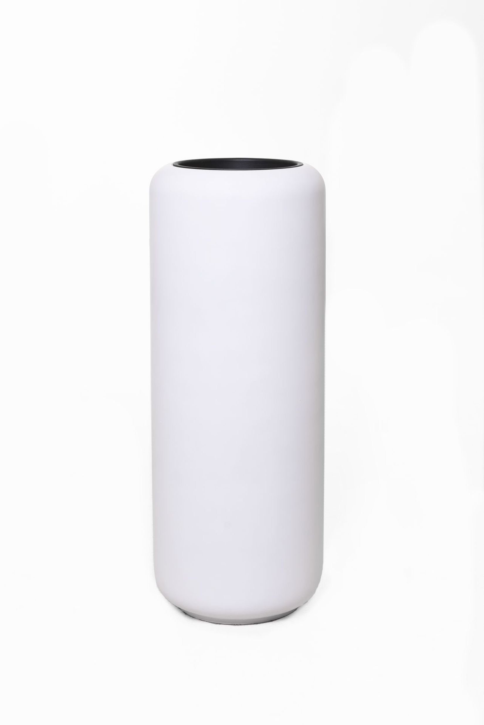 VIVANNO Pflanzkübel Pflanzgefäß Bodenvase Fiberglas MERA Weiß Matt - 35x95 cm