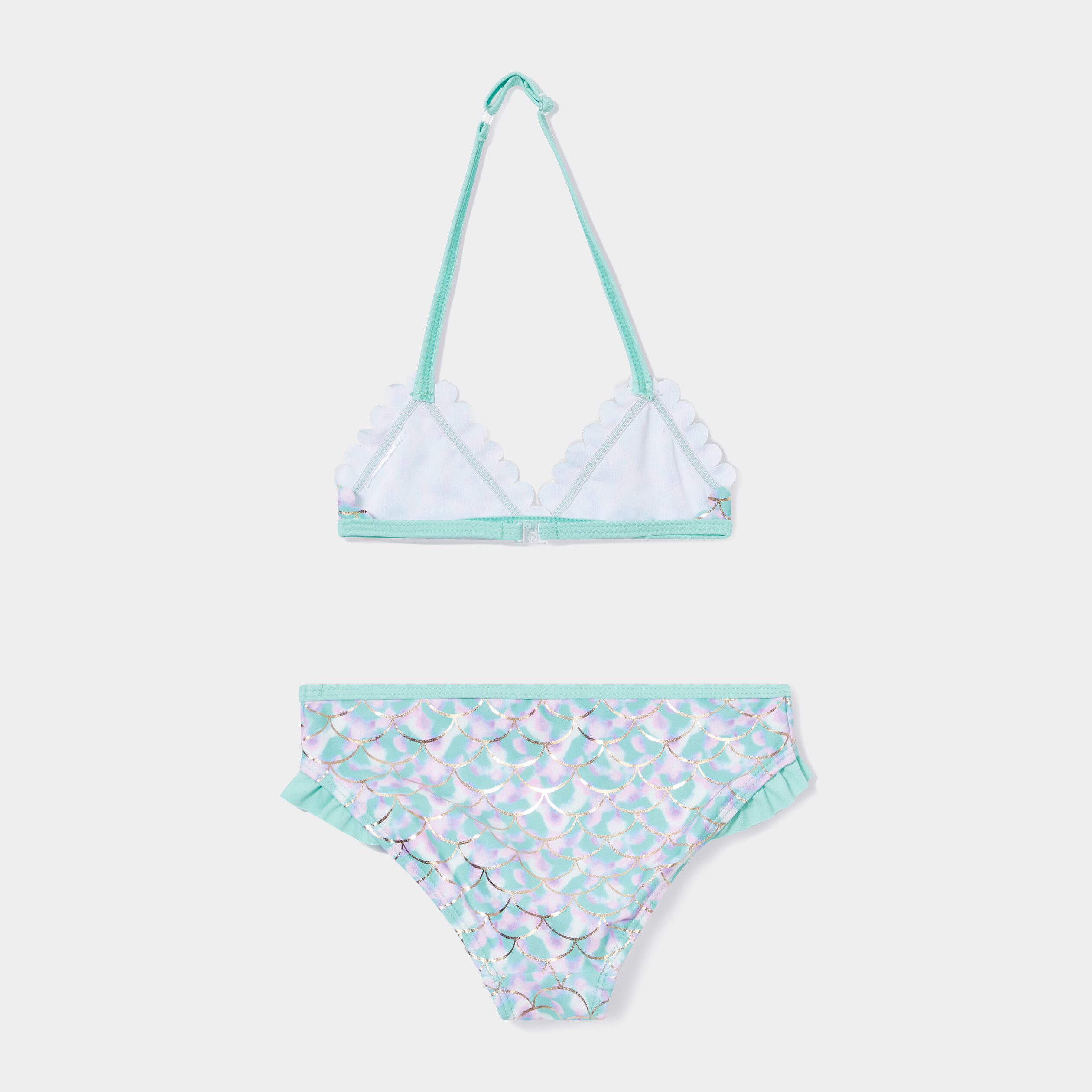 Maillot de bain 2 pièces bleu turquoise fille | La Halle