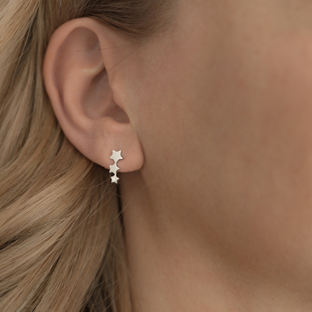 Glanzstücke München Puces d'oreilles en argent Étoiles Argent sterling en Argent Boucles d'oreilles