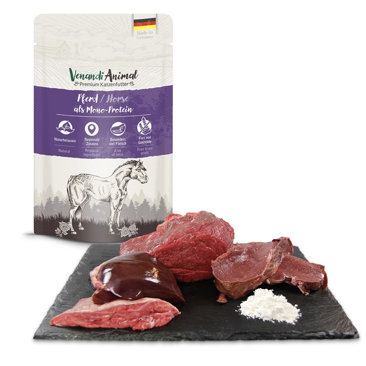 Venandi Animal - Probierpaket II 4xPferd, 4xKalb, 4xTruthahn