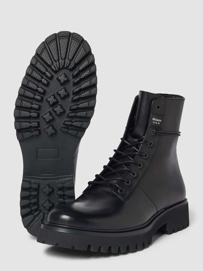 Ankle-Boots mit Label-Detail Modell 'FLYNN' in schwarz