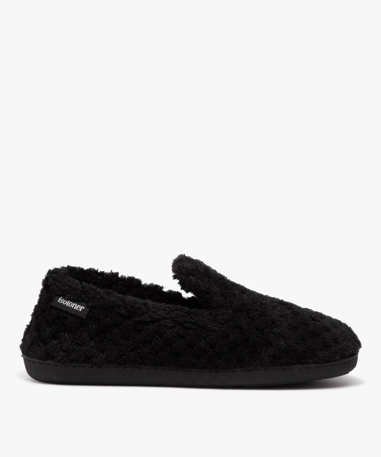 Chaussons femme pantoufles fourrées unies - Isotoner noir | GEMO