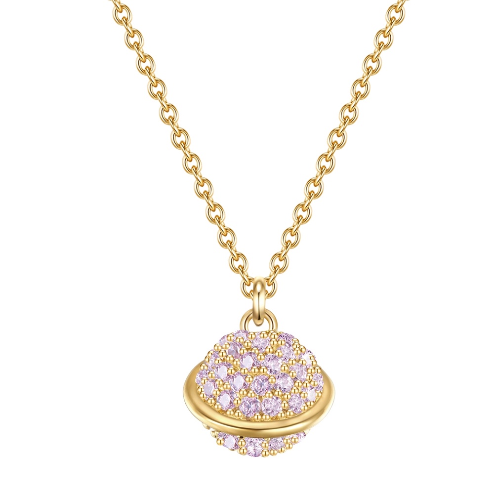Glanzstücke München Collier en argent Planète Argent sterling Oxyde de zirconium (CZ) en Or jaune collier