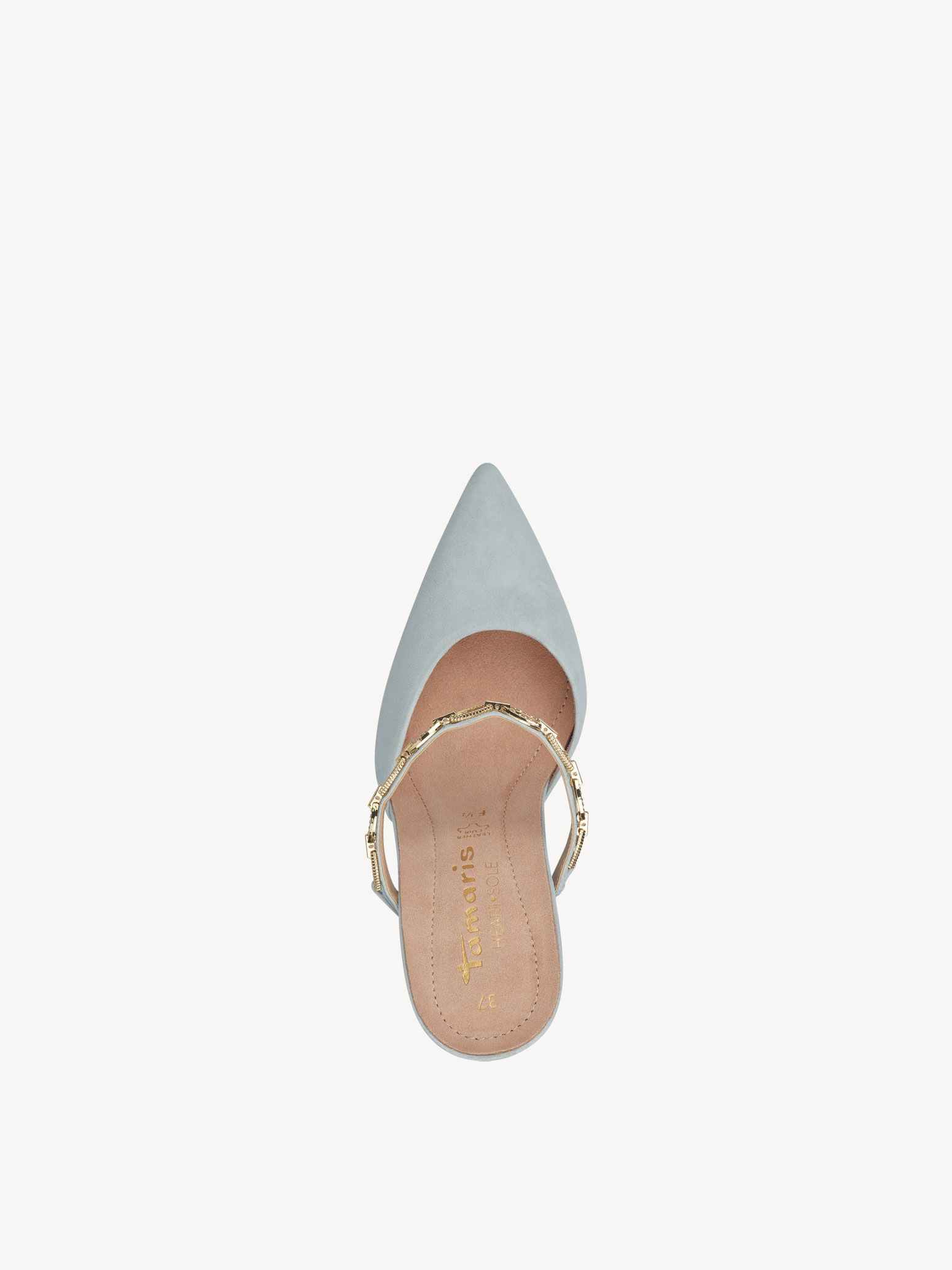 Sandale à talon en cuir - bleu