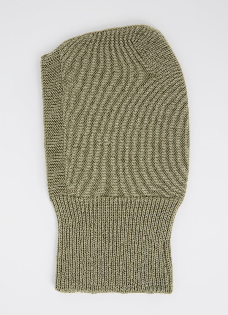 Pălărie tip balaclava din tricot fin Hvid