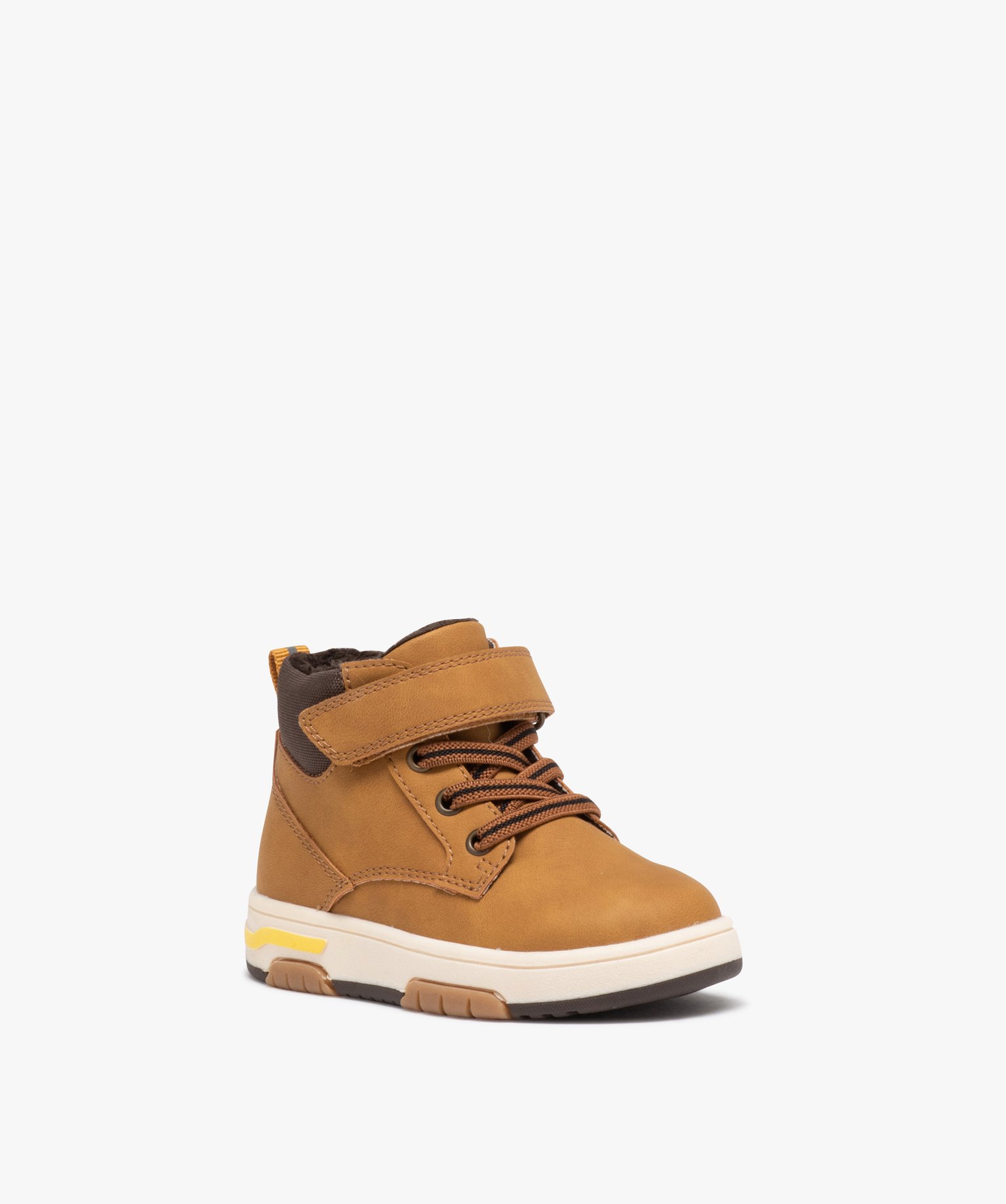 Boots doublé fermeture scratch bébé Garçon camel | GEMO
