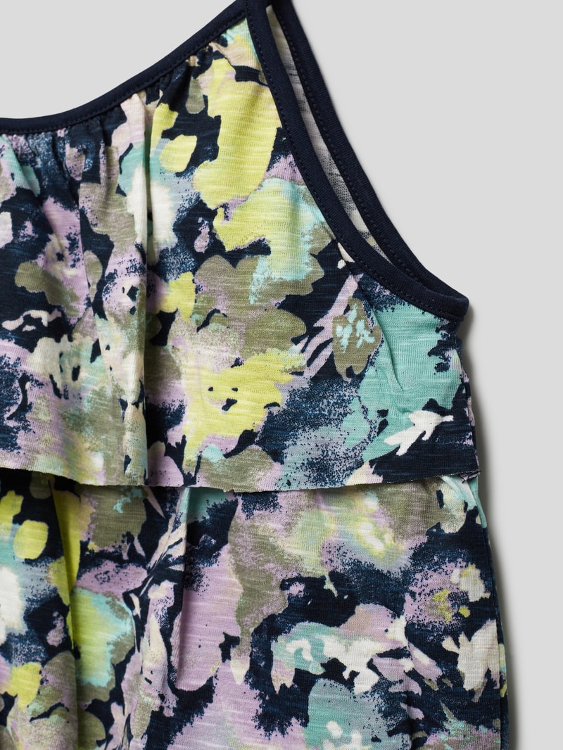 Top mit Allover-Muster in marineblau