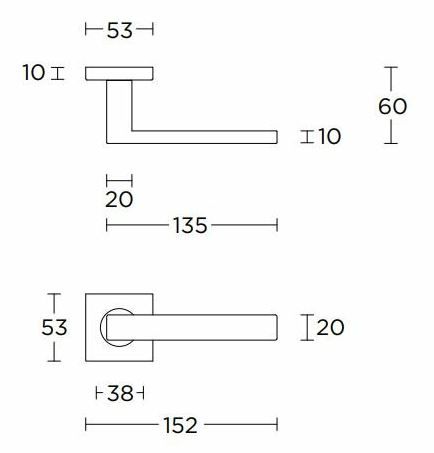 Formani 1501D066BRXX0 BASICS BSQ2-G rugós ajtókilincs négyzet alakú rozettán bronz