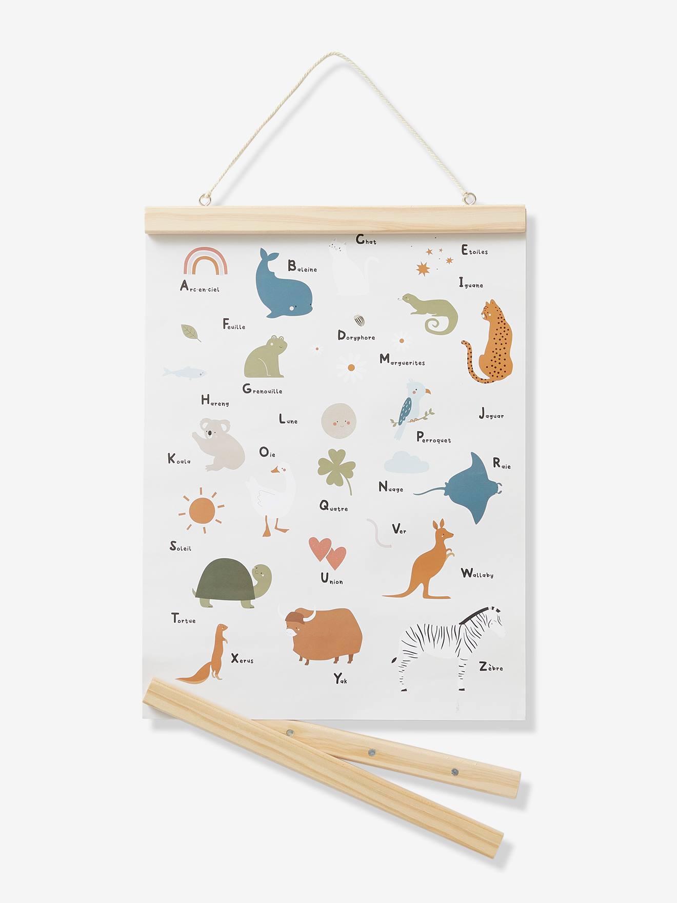 Vertbaudet Kinder Poster MINI ZOO, Tier-ABC - natur/weiß