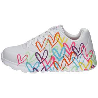 Skechers Uno Lite Spread the Love in weiß