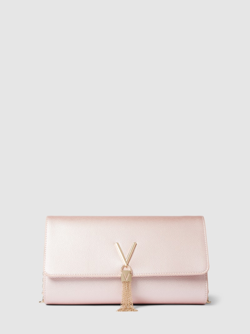 Handtasche mit Label-Applikation Modell 'DIVINA' in metallic rosa
