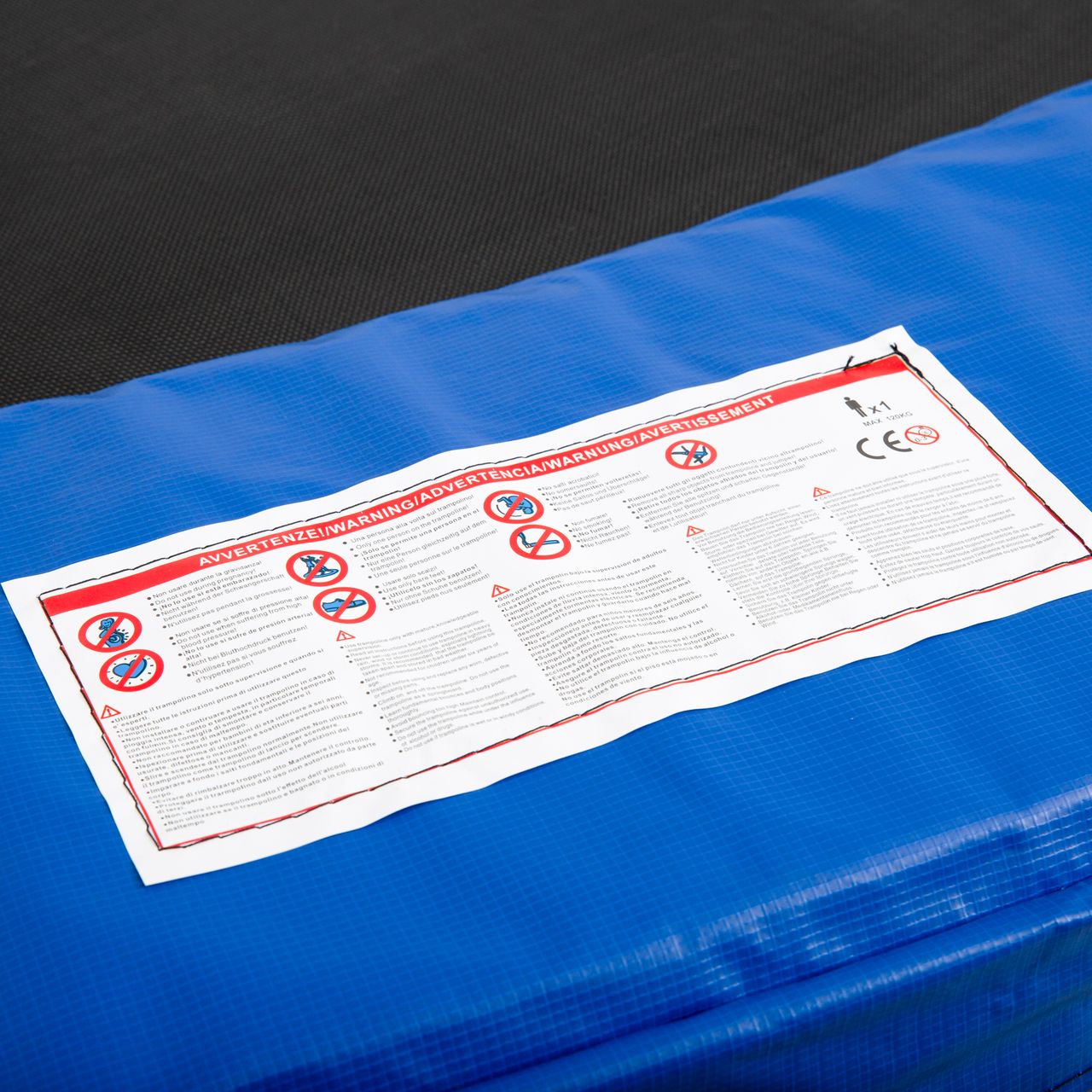HOMCOM Trampolin Sicherheitsnetz 8ft 10ft 12ft 15ft Randabdeckung: Ø366 cm-Blau (Trampolin nicht inbegriffen)