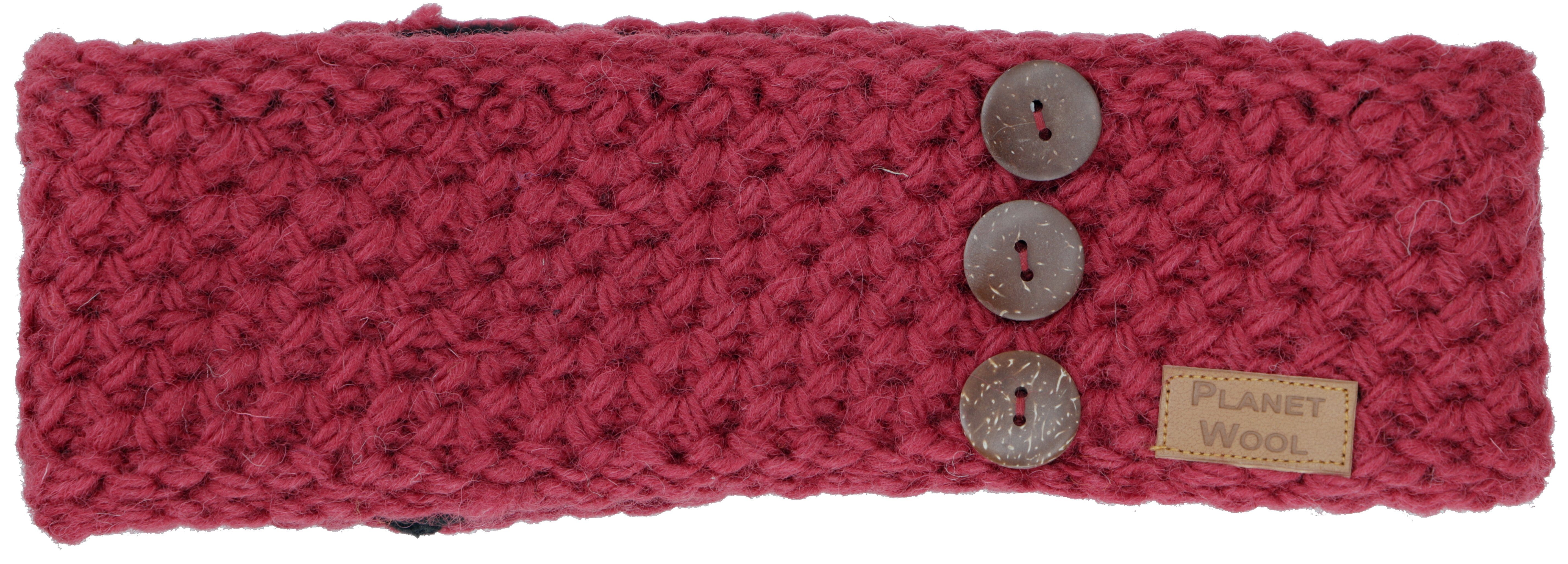 Guru-Shop Stirnband Woll-Strick-Stirnband mit hübschen..