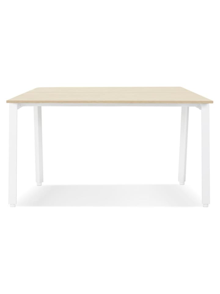 KADIMA DESIGN Schreibtisch MDF & Metall, Homeoffice kompakt, 140x140 cm in Beige-Weiß günstig kaufen