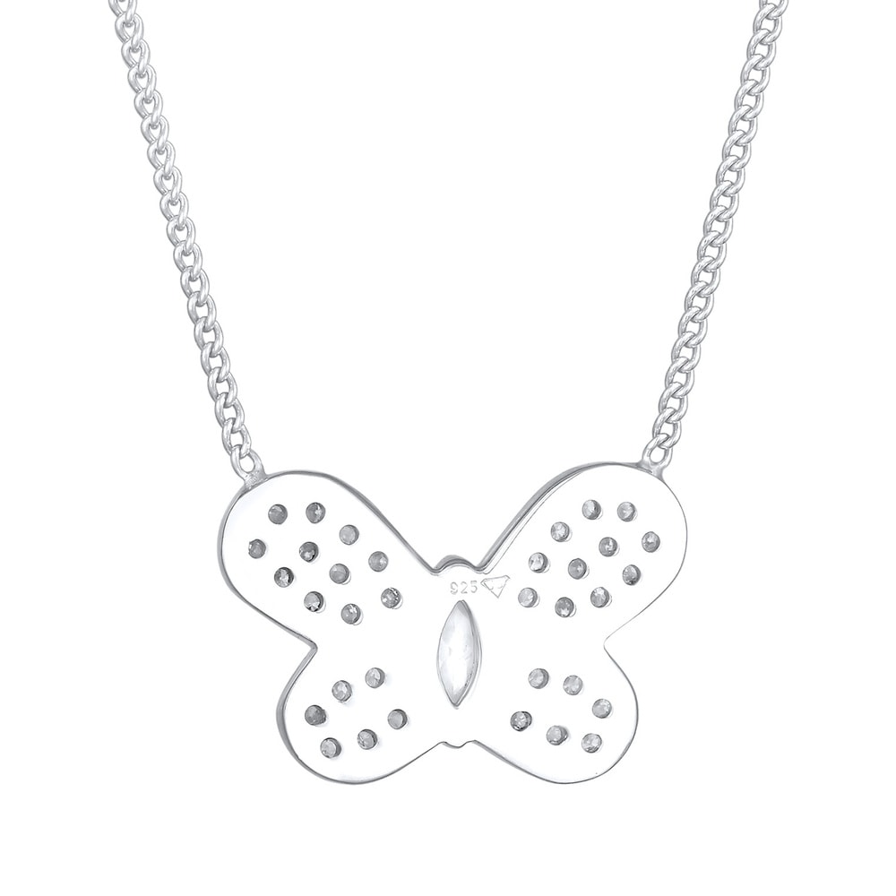 Elli Elli Collier Femmes pendentif papillon étincelant tendance avec zirconia en argen Bijoux