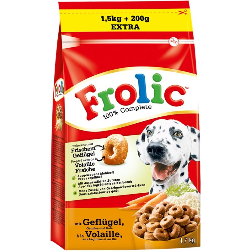 Frolic Hundetrockenfutter Frolic Complete Beutel 1,7kg Geflügel, Gemüse & Reis