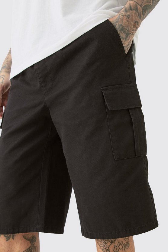Tall lockere Cargo-Shorts mit elastischem Bund