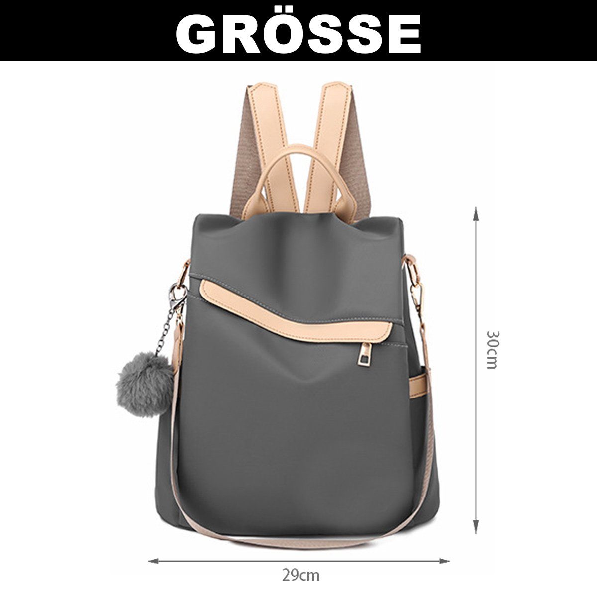 FeelGlad Reiserucksack Rucksack damen,Cityrucksack Wasserdichte Nylon Reiserucksack