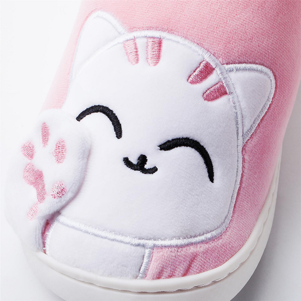 Plüsch Hausschuh Pantoffel Katze rosa
