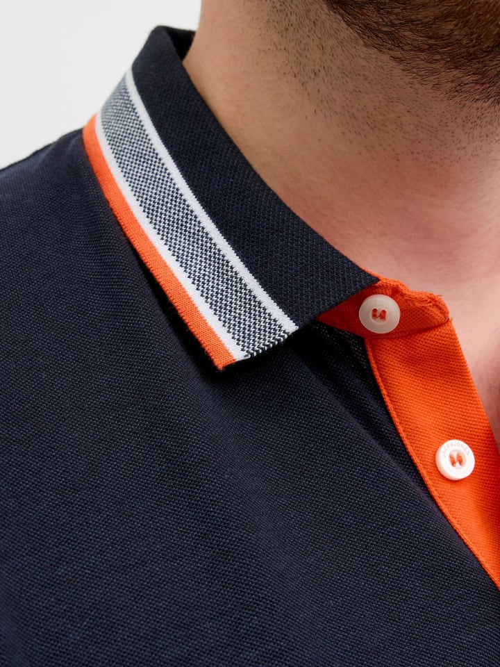 JACK & JONES PLUS Poloshirt in Black Navy günstig kaufen
