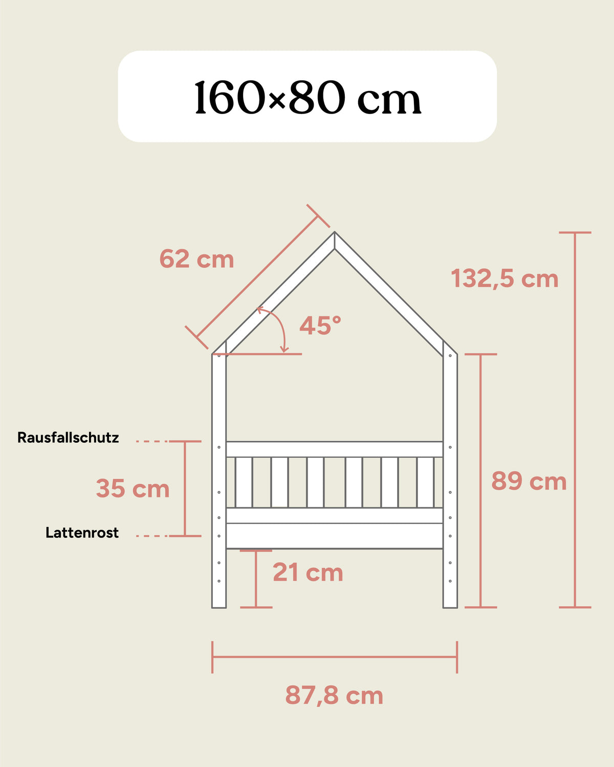 Hausbett Kiefer Weiß