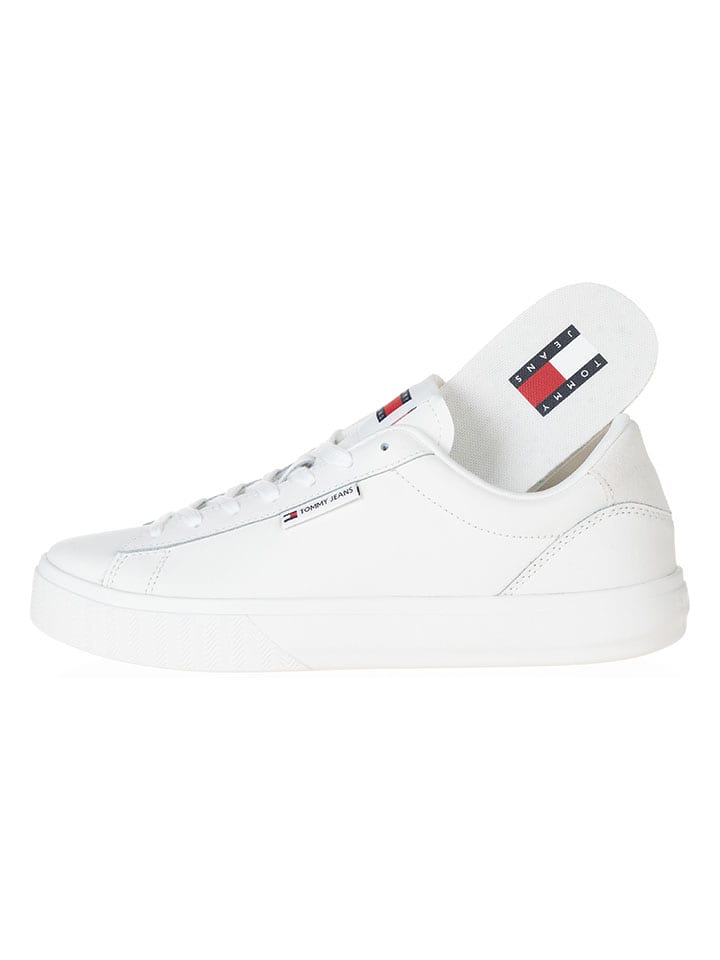Tommy Hilfiger Shoes Leder-Sneakers in Weiß günstig kaufen