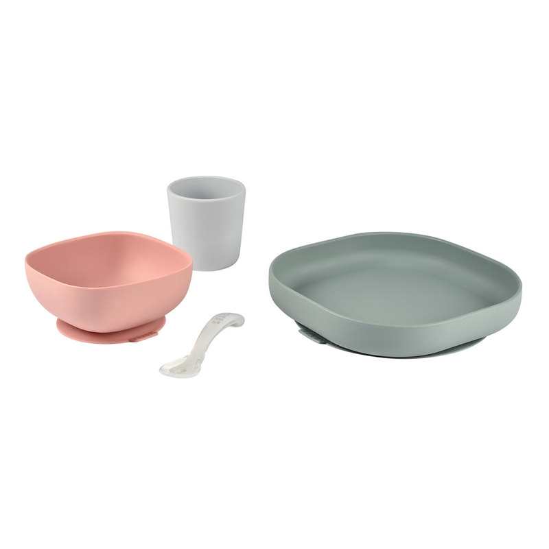 Coffret repas silicone 4 pièces Eucalyptus Beaba