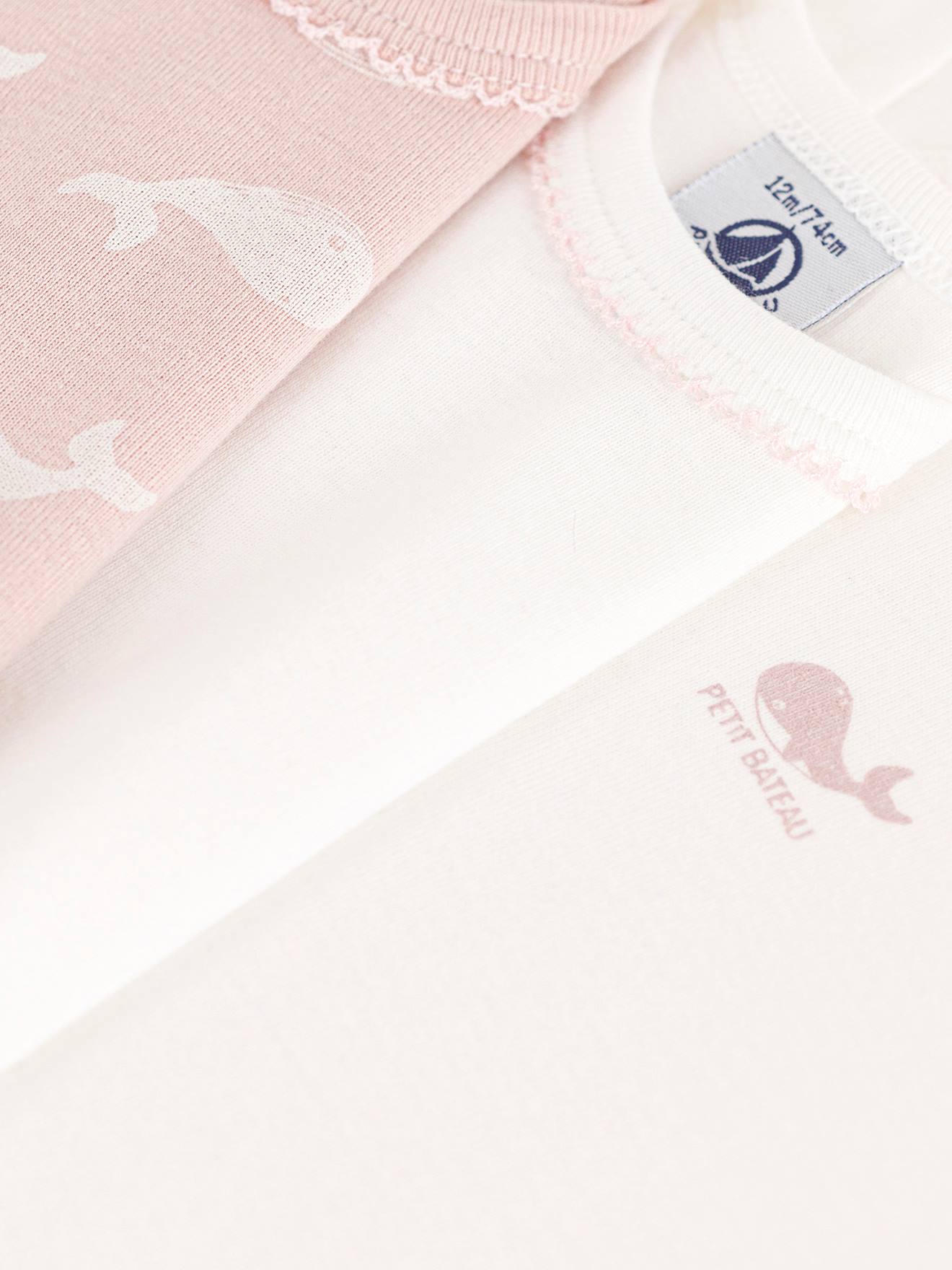 Lot de 3 bodies manches courtes en coton bio PETIT BATEAU blanc