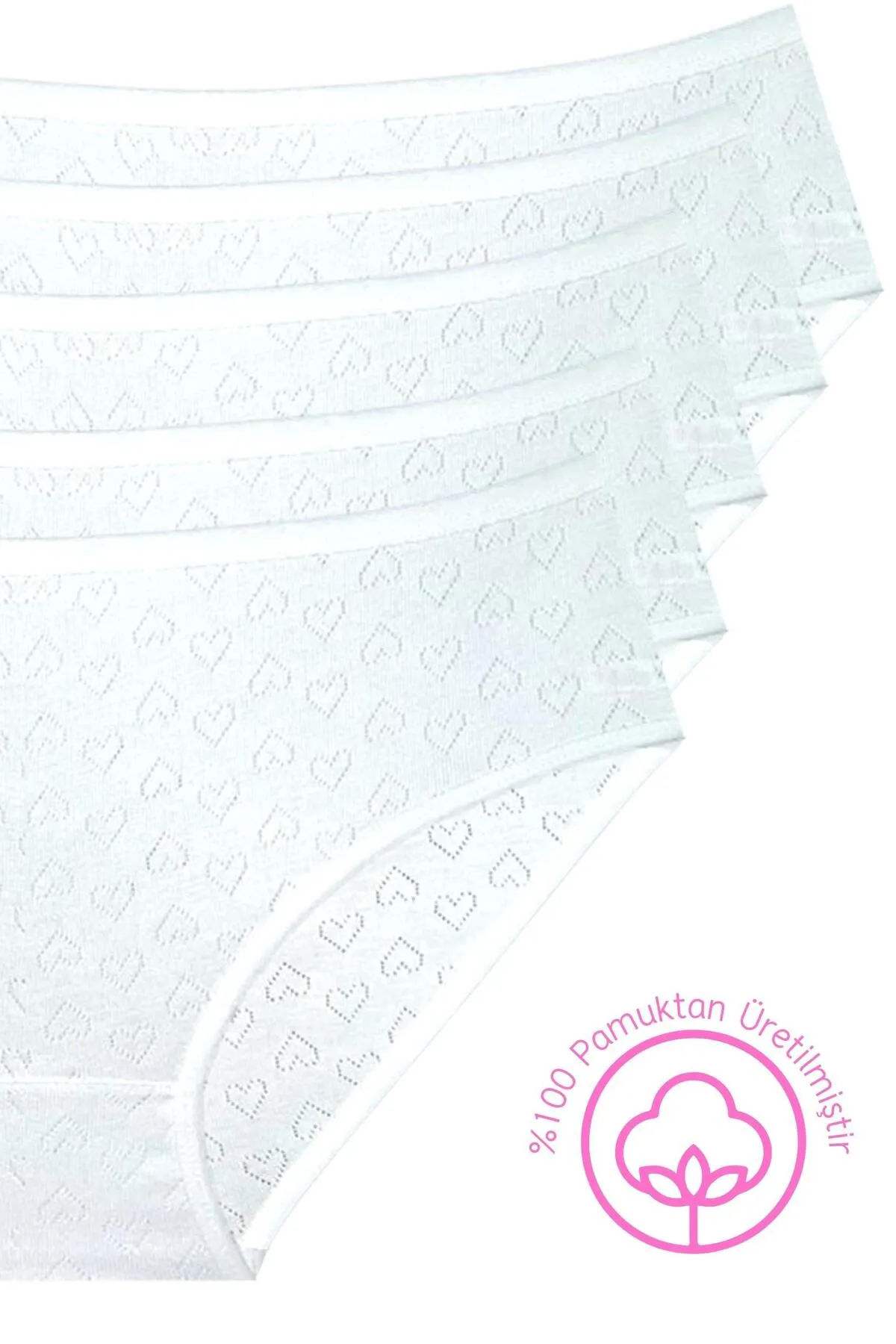 Newlilla  1506 Herz 100% Baumwolle 5-teiliges Damen Bato Höschen Pack V1