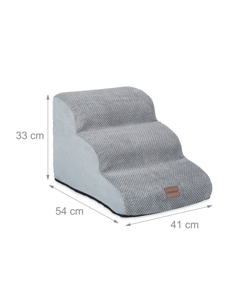 relaxdays Hundetreppe in Grau - (B)41 x (H)33 x (T)54 cm günstig kaufen onesize