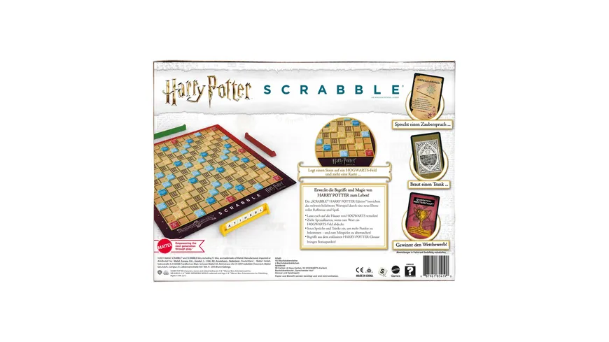Mattel Games Scrabble Harry Potter, Gesellschaftsspiel, Brettspiel, Familienspiel
