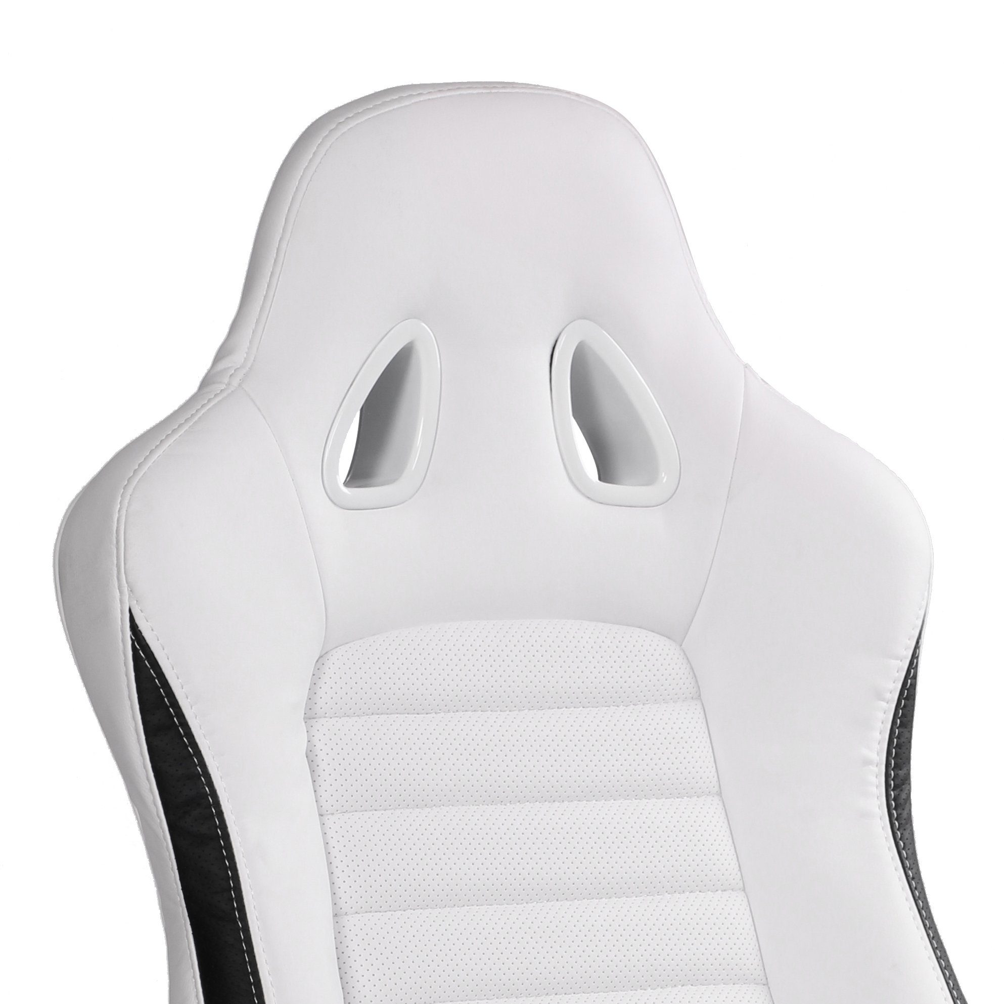 FINEBUY Gaming Chair SuVa1208_1 (Kunstleder Weiß Chefsessel mit Armlehne 110 kg), Bürostuhl Lederoptik Drehstuhl Schreibtischstuhl